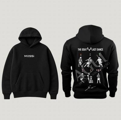 buzo negro doble estampa Messi "The GOAT: Last Dance"
