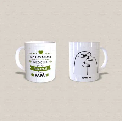 Taza de cerámica "no hay mejor medicina que los abrazos de mi papá"