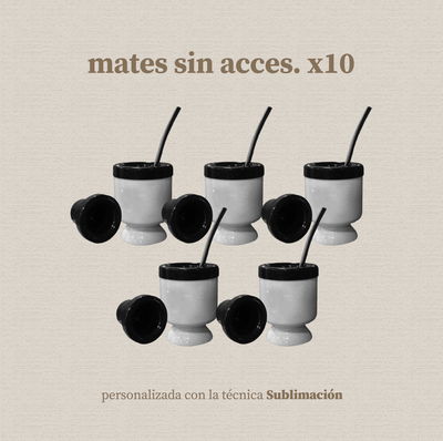 Pack de 10 Mates con accesorios personalizados sublimados