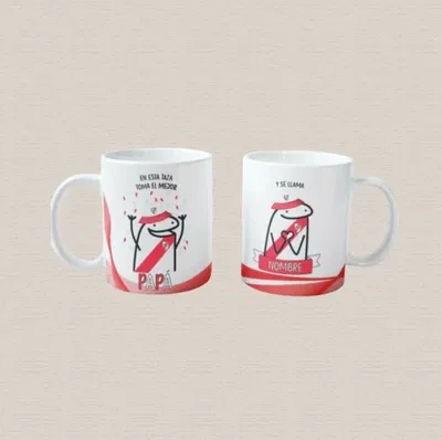 Taza de cerámica river meme flork "en esta taza toma el mejor papá"
