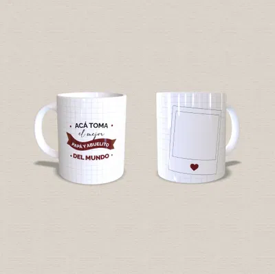 Taza de cerámica "acá toma el mejor papá y abuelo del mundo"