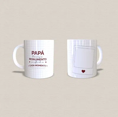 Taza de cerámica "papá te mereces un monumento por estar ahí en cada momento"