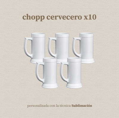 Pack de 10 Chopps cerverceros personalizados sublimado