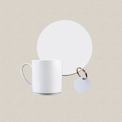 Combo taza de polímero + llavero + pad mouse