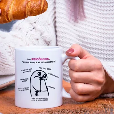 Taza de cerámica soy psicóloga "ay seguro que me analizaste"