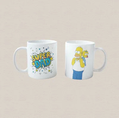 Taza de cerámica súper dad homero y maggie