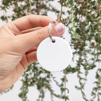 Llavero circular personalizado de polímero sublimado