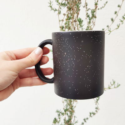 Taza mágica glitter cerámica Importada para personalizar