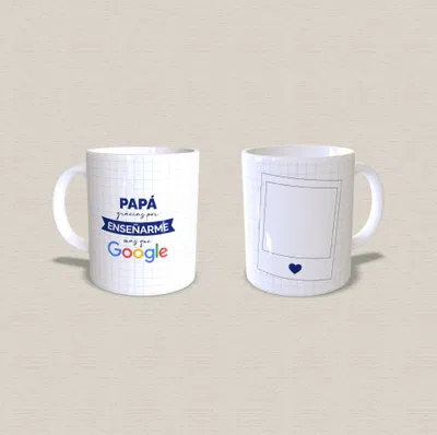 Taza de cerámica "papá gracias por enseñarme más que google"