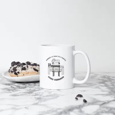 Taza de cerámica "porque lo digo yo y punto, caso cerrado"
