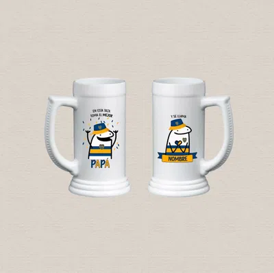 Jarro cervecero de polímero boca meme flork "en este jarro toma el mejor papá"