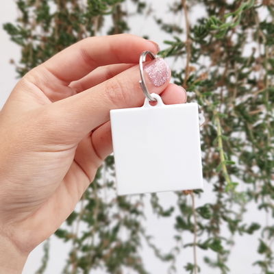 Llavero cuadrado de polímero para personalizar sublimado