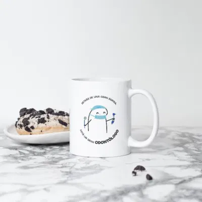 Taza de cerámica "detrás de una gran sonrisa hay un gran odontólogo"