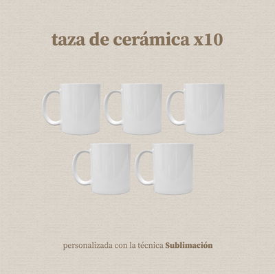 Pack de 10 Tazas de cerámicas personalizadas