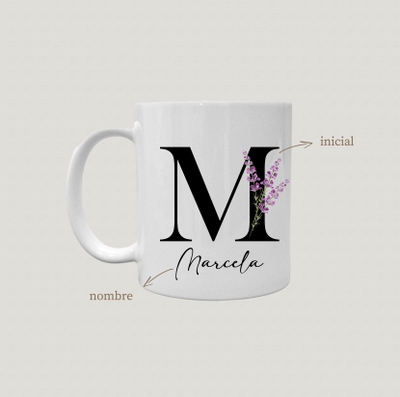 Taza de Cerámica para Mamá – Inicial y Nombre