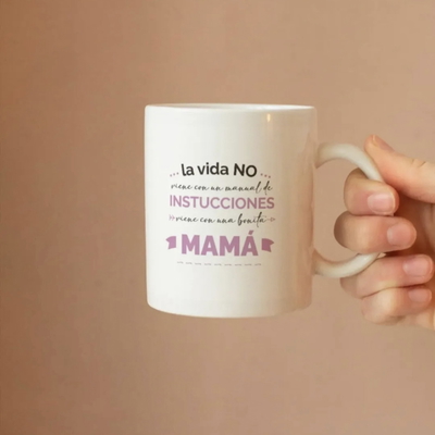 Taza de Cerámica la vida viene con una bonita mamá