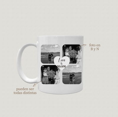 Taza de Cerámica para Mamá – Collage de Fotos + frase