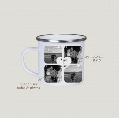 Jarro de acero inoidable para Mamá – Collage de Fotos +frase