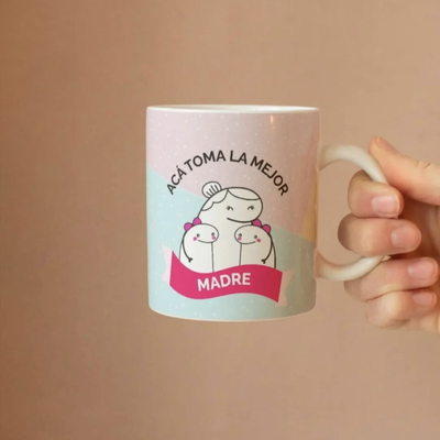 Taza de Cerámica Personalizada "acá toma la mejor madre"