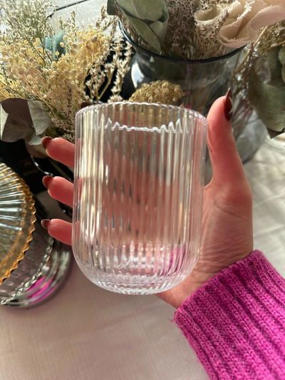 VASO VIDRIO RAYAS x6