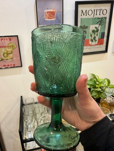 COPA DE VIDRIO LABRADA VERDE X6