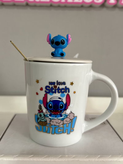 Taza STITCH con tapa y cucharita