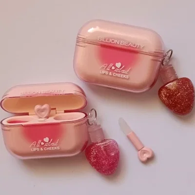 AirPods Blush y Labial con llavero Gloss