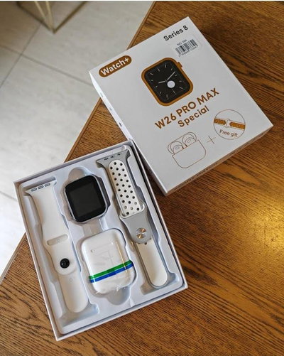 Smartwatch W26 Pro Max Blanc + Auriculares