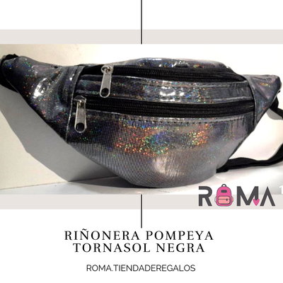 Riñonera Pompeya Tornasol Negra