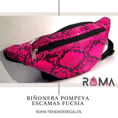 Riñonera Pompeya Escamas Fucsia