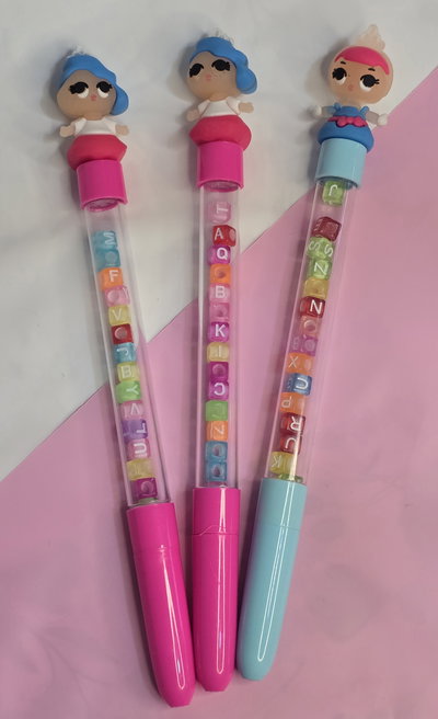 Lapicera LOL CON DIJES PARA HACER PULSERA O ARMAR NOMBRES