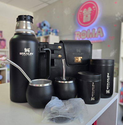 Set matero simil STANLEY ESTAMPADO Y LISO / 8 PIEZAS+ BOLSO PARA LLEVAR