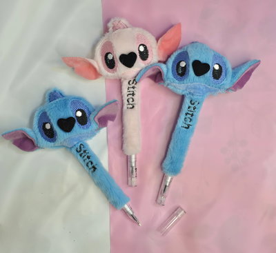 Microfibra peluche stitch/tinta azul