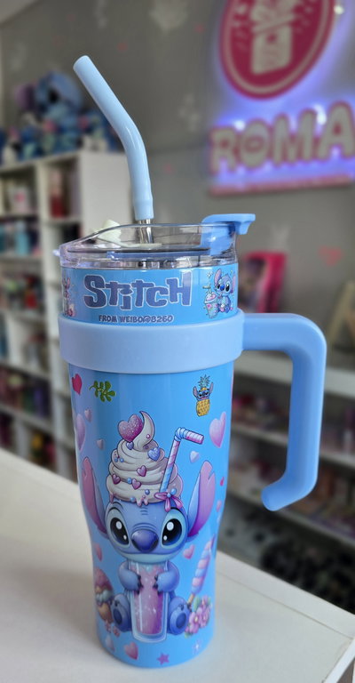 Vaso quencher STITCH  - bombilla metálica / doble pico