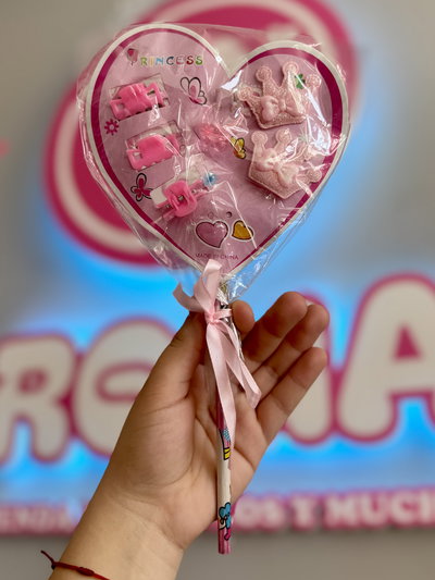 Set Corazón (3 Trabas, 1 Anillo, 2 Colines y 1 Lápiz)