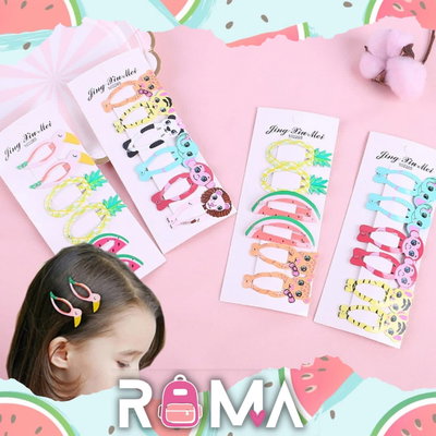 Trabas clip con diseños x 3 unidades 