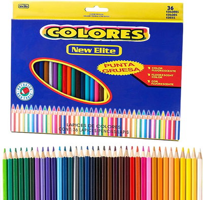 36 Colores (Punta gruesa) New Elite