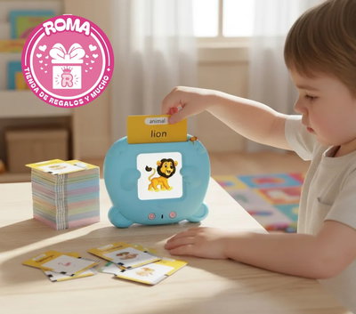 Tarjetas de aprendizaje + dino recargable con parlante. 