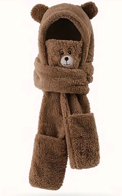 Gorro bufanda de felpa 3 en 1 