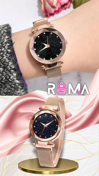 Reloj rosa metal imantado 