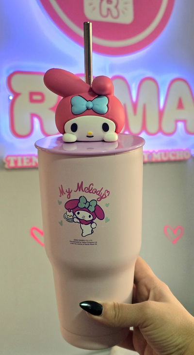 Vaso con cabeza MELODY térmico, bombilla acero