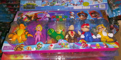 Blister Mario bros 6 personajes con lucess