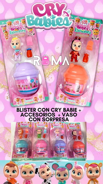 Cry baby+ accesorios + vaso + sorpresa 