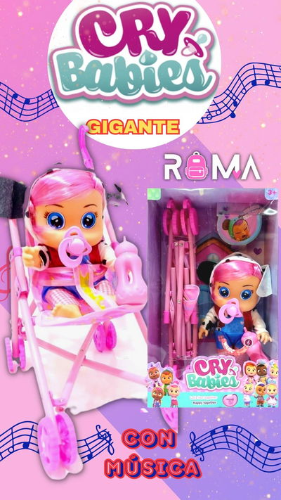Cry baby gigante con sonido+coche+ accesorios 