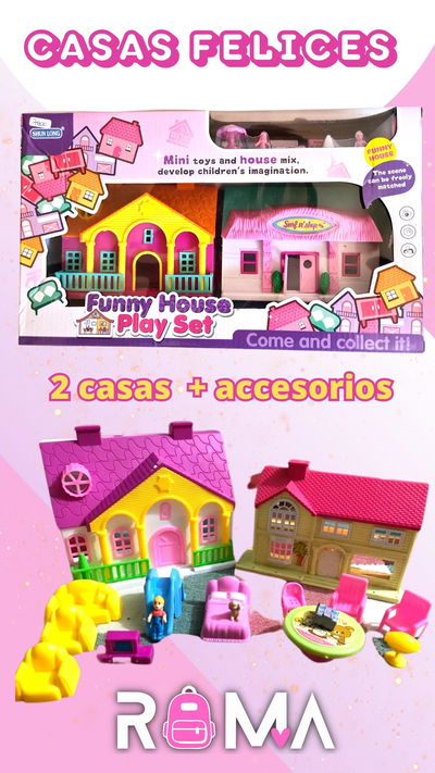 2 casita felices +accesorios 