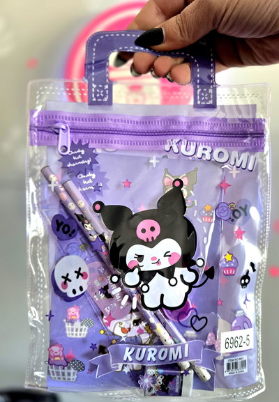 Set escolar kuromi+ bolsito
