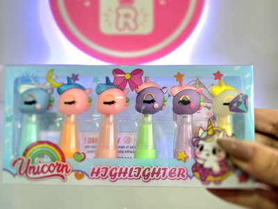 Marcadores unicornio en caja x 6 unidades