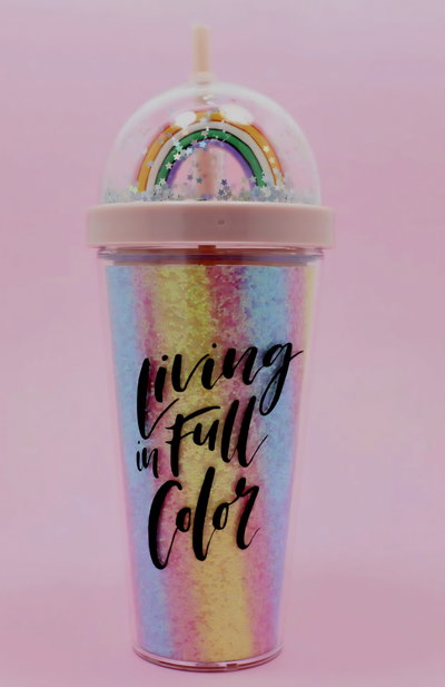 Vaso arcoiris  combina y hermosos destellos