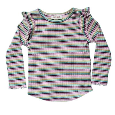 CAT AND JACK - Remera rayas niña 5T nueva