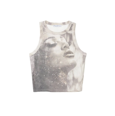 STRADIVARIUS - Musculosa mujer estampada talle M nueva con etiqueta